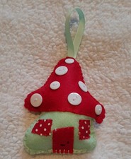 Handmade Christmas Tree Decoration Felt Decoration Toadstool 