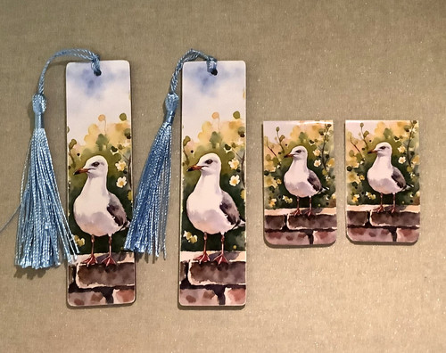 Seagull wooden bookmarks - 2x,