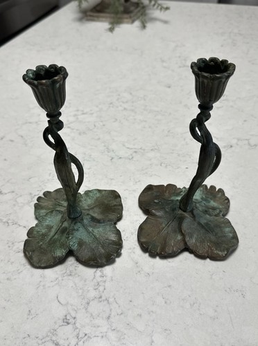 Pair bronze art nouveau style - art,