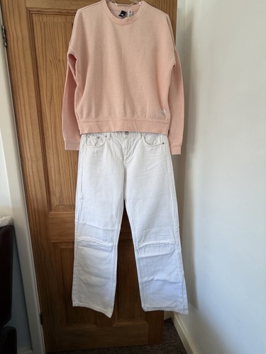 Zara white wide leg jeans - white,