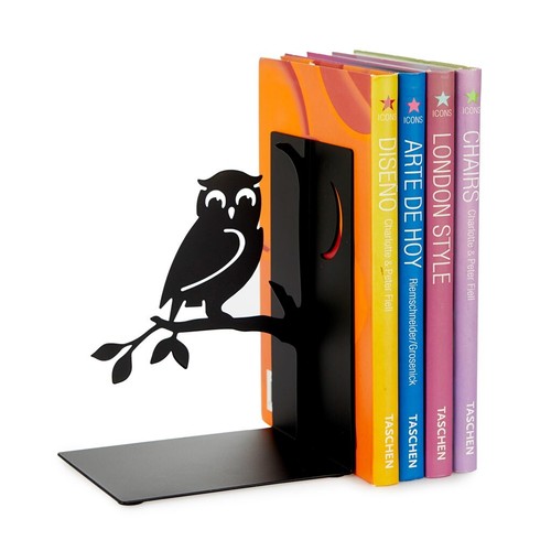 Bookend black metal heavy duty - black,