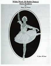 White Work 3D Ballet Dancer Parchment Embossing Pattern June M Owen S10C