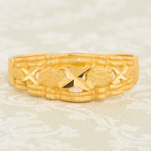 Kiss cross ring 22ct gold - 22ct, size