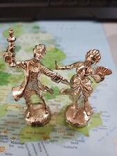 Miniature / Small Silver Toned Regency Dancing Lady & Gentleman Ornaments.UK(s2)