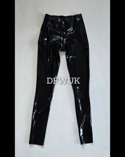 Black leggings latex rubber - black,