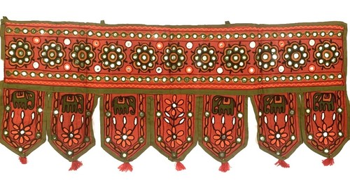 Red toran elephant door - red,