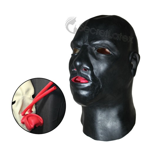 Black latex rubber - rubber, hood