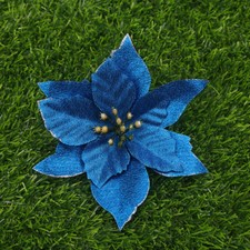 10X Christmas Large Poinsettia Glitter Flower Tree Hanging Party Xmas Decor UK