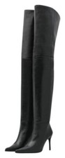 Topshop black leather - black, thigh