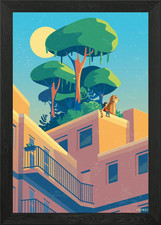 Rooftop garden with tiger