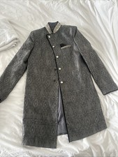 Sherwani Mens Traditional Clothing (ideal For Weddings) Silver Grey, Size On Pic