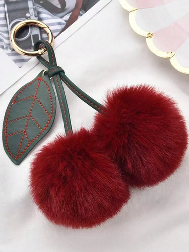 Furry cherry keychain fluffy - furry,