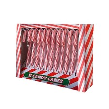 Classic Mint Flavour Christmas Candy Cane Sweets  - Pack of 12