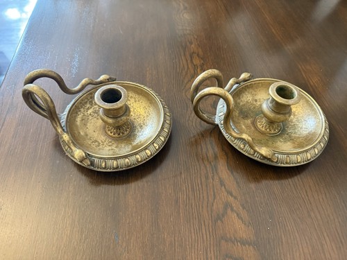 Pair antique victorian brass - pair,