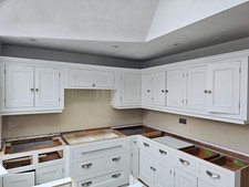 Granite kitchen worktop plus wooden  kitchen units 