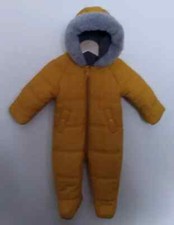 3-6 Months Unisex Mustard Coloured Padded Snow Suit Pram Suit Ex Condition