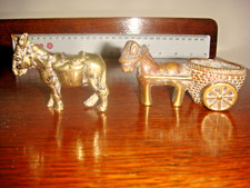 VINTAGE/ANTIQUE SOLID BRASS DONKEYS  X 2