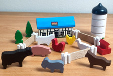 Vintage BRIO 33575 ANIMAL FARM SET for Wooden Railway Train Set