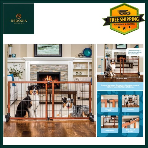 Freestanding wood pet gate - wood,