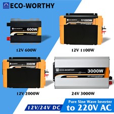 600W 1100W 2000W 3000W Watt 12V 24V Pure Sine Wave Inverter for Solar Panel Kit