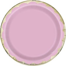 Pink Gold Party Plates 18cm