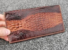 Alligator Leather Wallet, Longer Coat Style, Soft Leather Interior Vintage