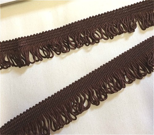 Brown looped fringe - brown,