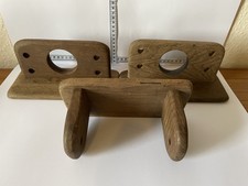 2 x Original Vintage Wooden Toothbrush Cup Holder + Toilet Roll Holder Farmhouse