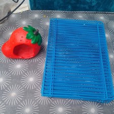 Red Strawberry Hamster Mouse Mice Gerbil Hideaway Bed House & Play Pen Wire Blue