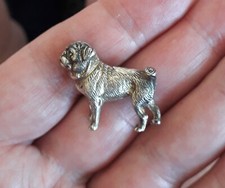 SMALL STANDING HALLMARKED SOLID SILVER PUG DOG