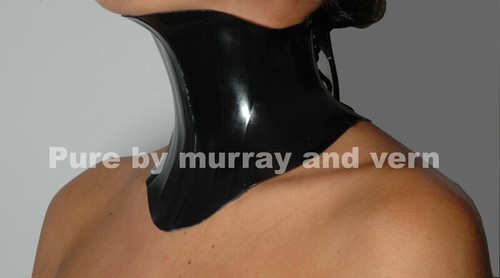 Black latex neck corset small - black,