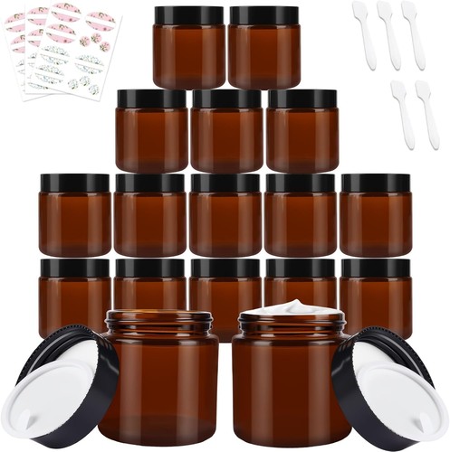Glass cosmetic storage jars - cosmetic,