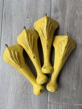 Annie Sloane English Yellow Distressed 70’s Queen Anne Legs 8”