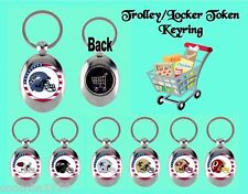 AMERICAN FOOTBALL METAL KEYRING TROLLEY COIN LOCKER GYM GIFT MUM DAD SISTER