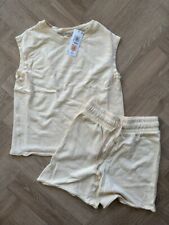 Ladies Pure Cotton Comfort Lounge Shortie Pyjama Pj Set Brown blonde 10 12 14 16