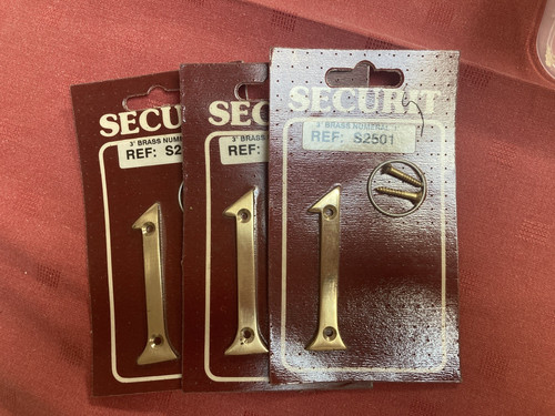 Brass house door numbers - 3", /