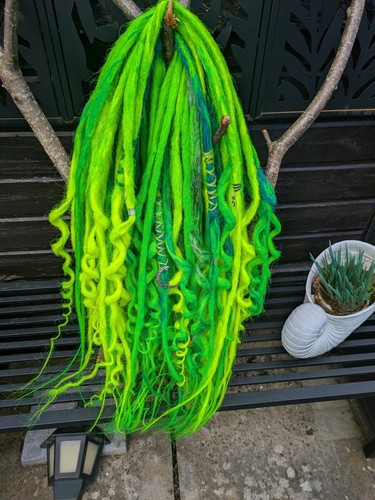 Long green blue - blue, wig