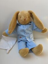 trousselier soft toy bunny rabbit comforter blue pyjamas & blankie 14"