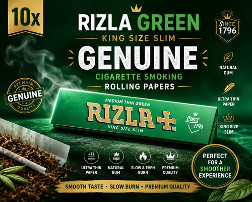 10x rizla green king size - size, slim