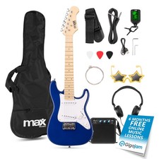 GigKit Junior Electric Guitar for Kids with Amp, Tuner, Bag & Strap - 1/4 Blue