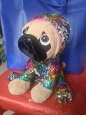 Paws 11" Sequin Plush Pug Soft