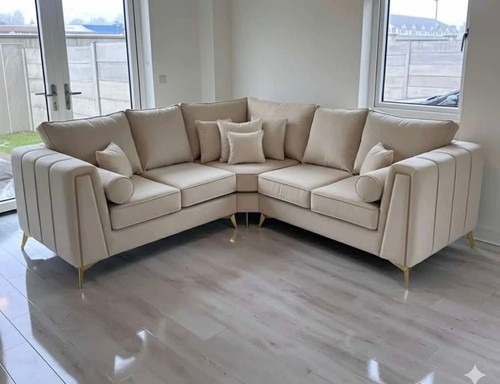 Luxury lilly cream corner sofa - cream,