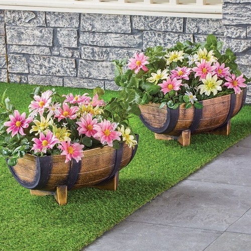 Half barrel garden - half, planters