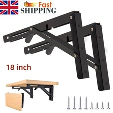 2x 18" Folding Shelf Brackets Heavy Duty Floating 500 lb Load Wall Mount Caravan