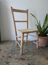 Antique Elm Solid Wooden Child's School Chair Rustic Charm Prop Seat Gift Vintag