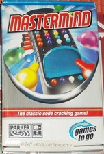 hasbro, parker, mastermind, games to go, travel game, boxed, 2006, used