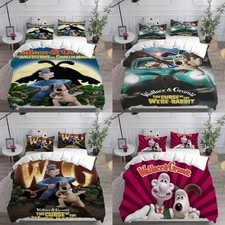 Wallace And Gromit Pattern Print Bedding Set With Active Dye Printing For Home