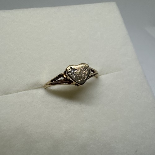 Vintage 10k yellow gold signet - vintage,