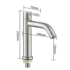 Stainless Steel Kitchen Sink Faucet Basin Cold Water Flick Tap Single Lever