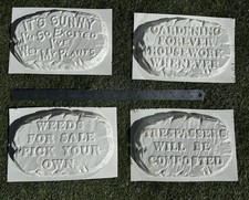 Fun concrete garden - 4x, plaque